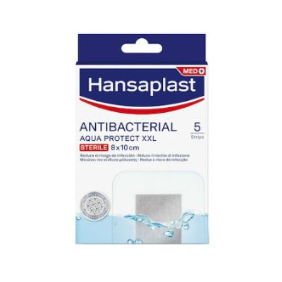 Hansaplast Aδιάβροχα και Αποστειρωμένα Αυτοκόλλητα Επιθέματα Med Antibacterial Aqua Protect XXL 8x10cm 5τμχ