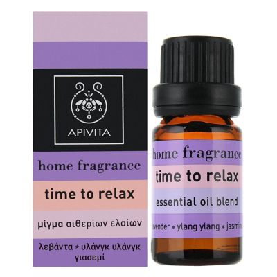 Apivita Home Fragrance Time to Relax, Αιθέριο Έλαιο με Λεβάντα, Γιασεμί & Υλάνγκ-Υλάνγκ 10ml