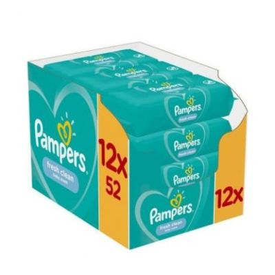PAMPERS E-BOX Fresh Clean 12x52 Wipes 