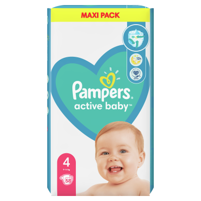 PAMPERS Active Baby No4 9-14kg 58 τεμάχια