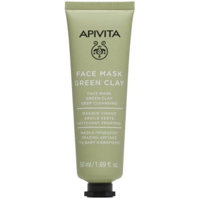 APIVITA Face mask Green clay Deep cleansing Μάσκα Προσώπου Πράσινη Άργιλος για Βαθύ Καθαρισμό 50 ml
