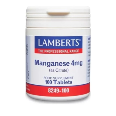 Lamberts  Maganese 4mg (as Citrate) 100tabs 
