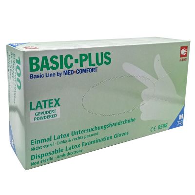 ΓΑΝΤΙΑ Basic Plus Latex Με Πούδρα Medium 100τμχ