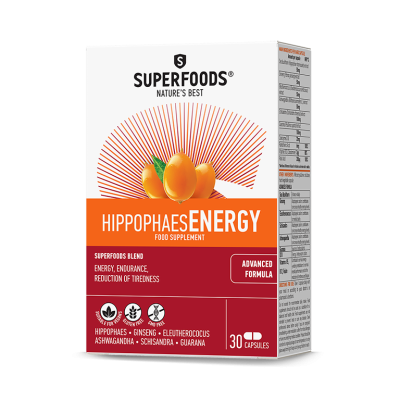 SUPERFOODS Ιπποφαές Energy για Έξτρα Ενέργεια 30 κάψουλες