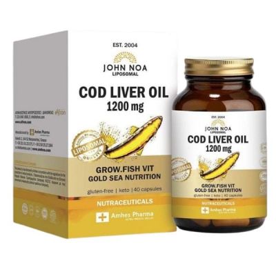 JOHN NOA Cod Liver Oil 1200mg Λιποσωμιακό Συμπλήρωμα Διατροφής με Μουρουνέλαιο 40 caps