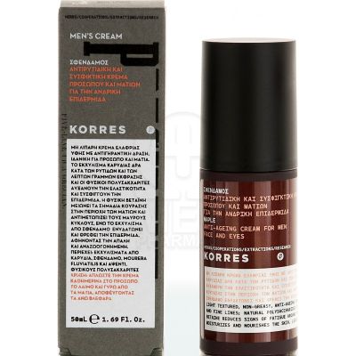 Korres Men's Cream Σφένδαμος Ανδρική αντιρυτιδική κρέμα για πρόσωπο & μάτια 50 ml