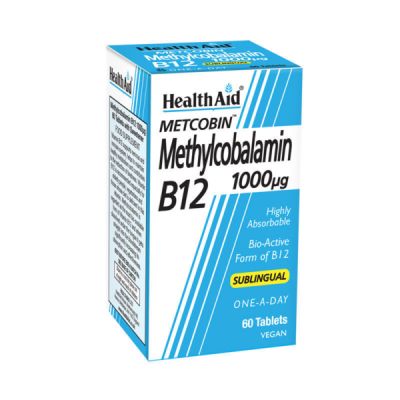 HEALTH AID METCOBIN Methylcobalamin B12 1000mg 60 υπογλώσσια δισκία