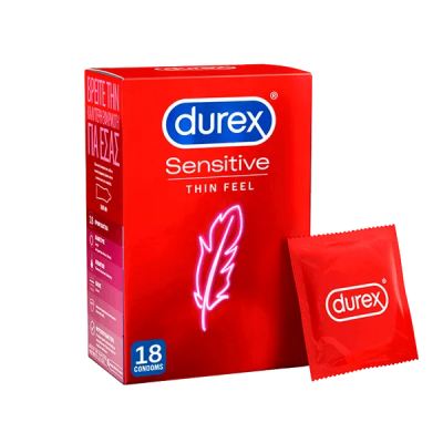 Durex Προφυλακτικά Sensitive Thin Feel 18τεμ.