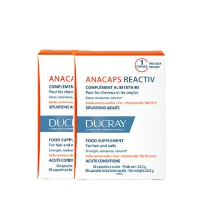 Ducray Anacaps Reactiv Συμπλήρωμα Διατροφής Κατά Της Τριχόπτωσης (1+1)  2 x 30 κάψουλες