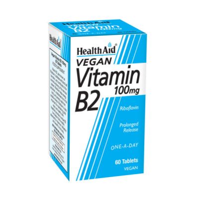 Health Aid Vitamin B2 100mg 60tabs Vegan 
