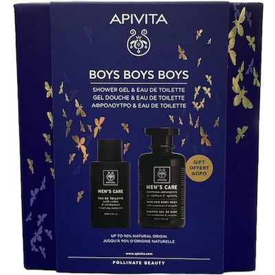 Apivita Promo Mens Care Eau de Toilette with Cedar & Cardamom 100ml &  Hair & Body Wash with Cardamom & Propolis 250ml