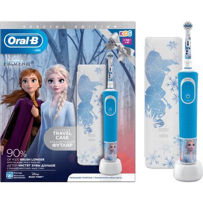 ORAL B Kids Disney Frozen SPECIAL EDITION με Δώρο Θήκη Ταξιδίου Ηλεκτρική Οδοντόβουρτσα για Παιδιά 3+ 1 τμχ