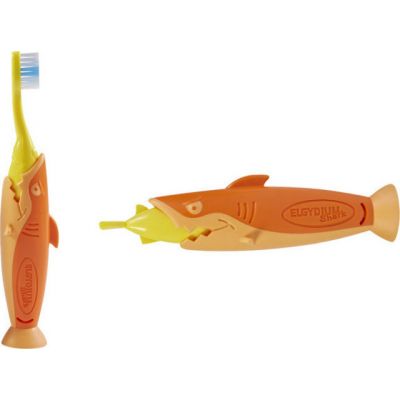Elgydium Kids Shark Οδοντόβουρτσα για Παιδιά 2-6 Ετών, Πορτοκαλί-Κίτρινο 1τμχ