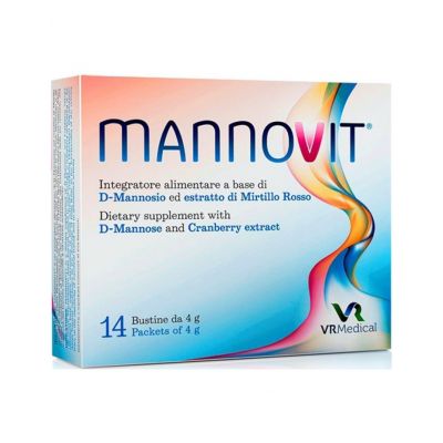 MannoVit  D-Μαννόζη & Εκχύλισμα Κράνμπερι 14 φακελάκια x 4 g