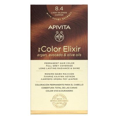 APIVITA My Color Elixir Βαφή Μαλλιών Light Blonde Copper (Ξανθό Ανοιχτό Χάλκινο) 8.4 