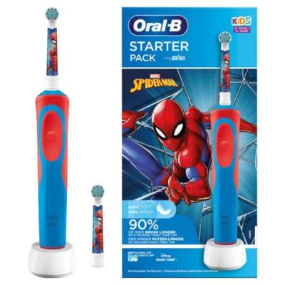 Oral-B Spider-Man Παιδική Ηλεκτρική Οδοντόβουρτσα με Θήκη Ταξιδίου για Παιδιά 3+ Ετών, 