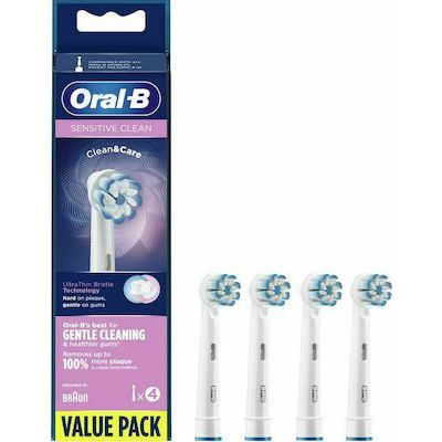 ORAL-B Sensitive Clean Clean&Care VALUE PACK Ανταλλακτικές Κεφαλές για Ηλεκτρική Οδοντόβουρτσα 4τμχ
