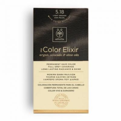 APIVITA My Color Elixir Βαφή Μαλλιών Light Brown Ash Pearl (Καστανό Ανοιχτό Σαντρέ Περλέ) 5.18