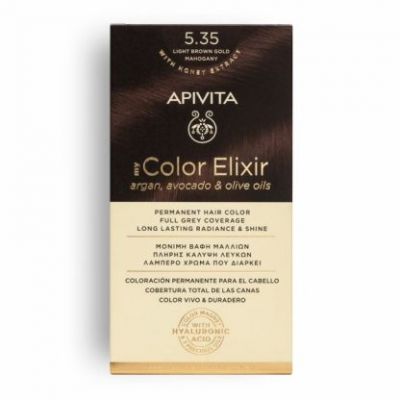 APIVITA My Color Elixir Βαφή Μαλλιών Light Brown Gold Mahogany (Καστανό Ανοιχτό Μελί Μαονί) 5.35