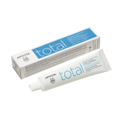APIVITA Toothpaste Total Οδοντόκρεμα Ολοκληρωμένης Προστασίας με Δυόσμο και Πρόπολη 75ml
