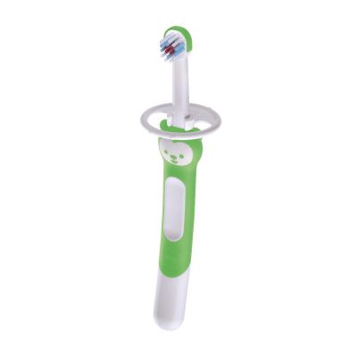 MAM Training Brush 5 μηνών+ - Εκπαιδευτική Οδοντόβουρτσα με Ασπίδα Προστασίας Πράσινη [κωδ 605]