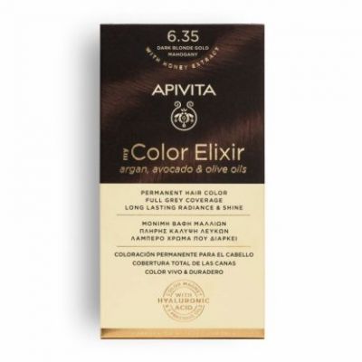 APIVITA My Color Elixir Βαφή Μαλλιών Dark Blonde Gold Mahogany (Ξανθό Σκούρο Μελί Μαονί) 6.35