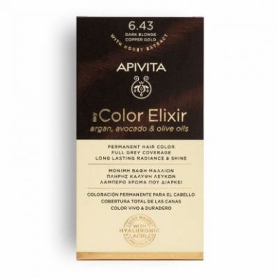 APIVITA My Color Elixir Βαφή Μαλλιών Dark Blonde Copper Gold (Ξανθό Σκούρο Χάλκινο Μελί) 6.43