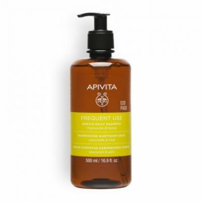 Apivita Frequent Use Chamomile & Honey Shampoo-Απαλό Σαμπουάν Καθημερινής Χρήσης Eco Pack 500ml