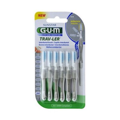 GUM Trav-Ler Μεσοδόντια βουρτσάκια 2,0 mm 6 brushes Γκρι