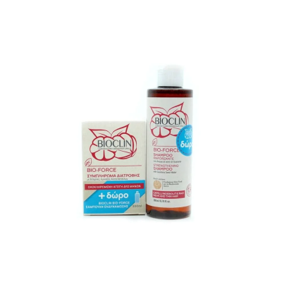 Bioclin Promo Bio-Force 60 tabs Αγωγή 2 μηνών κατά της Τριχόπτωσης & ΔΩΡΟ Bioclin Bio-Force Shampoo 200ml