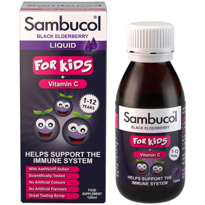 SAMBUCOL Παιδικό Σιρόπι για την Υποστήριξη του Ανοσοποιητικού Συστήματος 120ml   