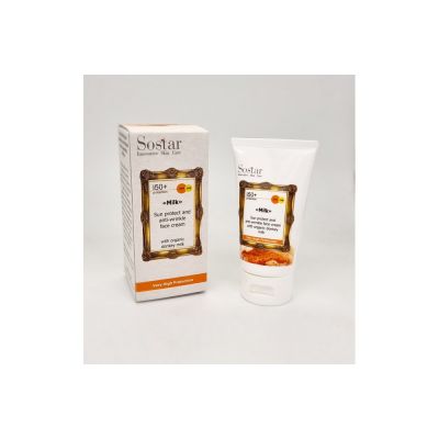 SOSTAR Αντιρυτιδική Κρέμα Προσώπου με Γάλα Γαιδούρας και Δείκτη Προστασίας για τον Ήλιο Spf 50+ 50ml