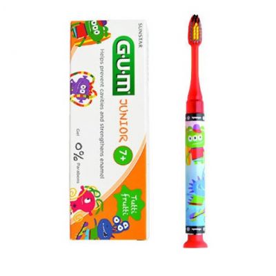 Gum Light-Up  Soft Οδοντόβουρτσα κόκκινη + Δώρο Junior Οδοντόκρεμα 7+Ετών Tutti Frutti 50ml