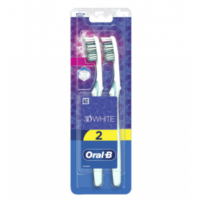 ORAL B 3D White Οδοντόβουρτσα Medium 2τμχ