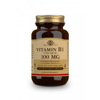 SOLGAR Vitamin B1 100mg 100 φυτοκάψουλες