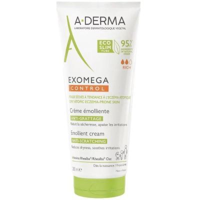 A-Derma Exomega Control Creme Emolliente Μαλακτική Καταπραΰντική Κρέμα για το Ατοπικό Δέρμα 200 ml