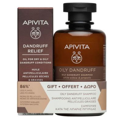 Apivita Dandruff Relief Oil 50 ml + Δώρο Oily Dandruff Shampoo White Willow & Propolis 250 ml