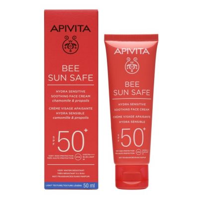 APIVITA BEE SUN SAFE Καταπραϋντική Κρέμα Προσώπου για Ευαίσθητες Επιδερμίδες SPF50+ 50ml