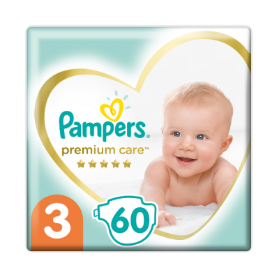Pampers Premium Care No 3 (6-10 kg) 60τμχ