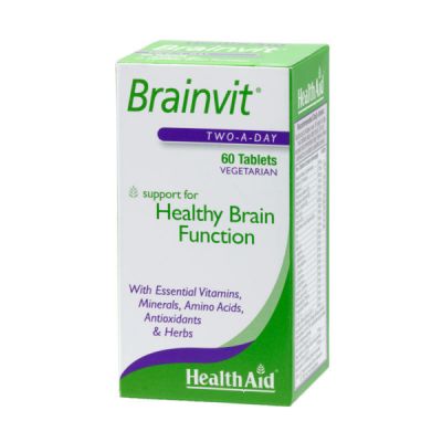 HEALTH AID Brainvit Ειδικός Συνδυασμός για Υγιή Λειτουργία του Εγκεφάλου, Μνήμη, Συγκέντρωση & Διαύγεια 60 tabs Vegetarian 