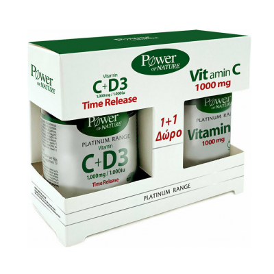 POWER HEALTH Platinum  Vitamin C1000mg + D3 1000iu 30tabs & ΔΩΡΟ Vitamin C 1000mg