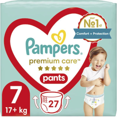 Pampers Premium Care Pants Πάνες Βρακάκι No7 17+ kg 27 τεμ.