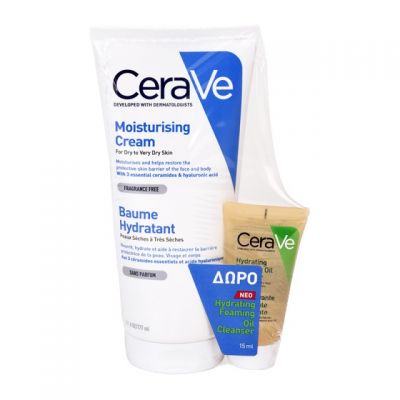 CERAVE Winter Promo Moisturizing Cream 177gr & Hydrating Foaming Oil Cleanser 15 ml Δώρο