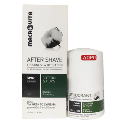 Macrovita Promo Men After Shave Γαλάκτωμα για Μετά το Ξύρισμα 100ml + Δώρο Deodorant Roll on 50ml
