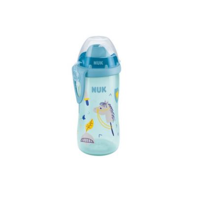 NUK Παγουράκι Flexi Cup με καλαμάκι 12+ months Soft 300 ml Blue