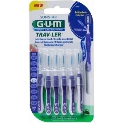 GUM Trav-ler Μεσοδόντια Βουρτσάκια 1.2mm Μωβ 6τμχ