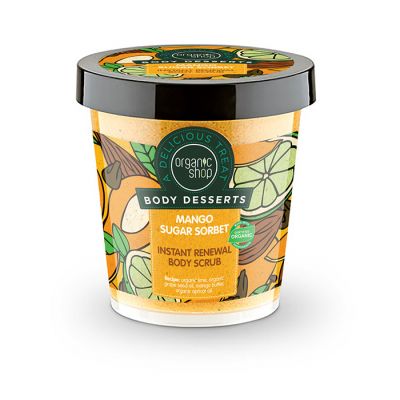Organic Shop Body Desserts Mango Sugar Sorbet Απολεπιστικό σώματος άμεσης ανανέωσης 450ml