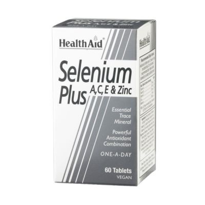 Health Aid Selenium Plus A, C, E & Zinc 60tabs Vegan 