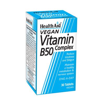 HEALTH AID Vitamin B50 COMPLEX 30tabs vegan 