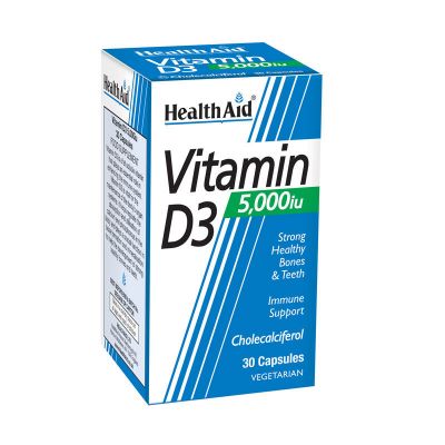 HEALTH AID VITAMIN D3 5000iu 30caps Vegetarian 